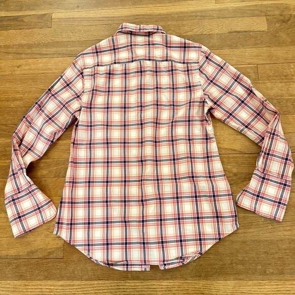 Land's End pink white long sleeve collared button-down shirt top size 10
 b10 - Picture 4 of 4